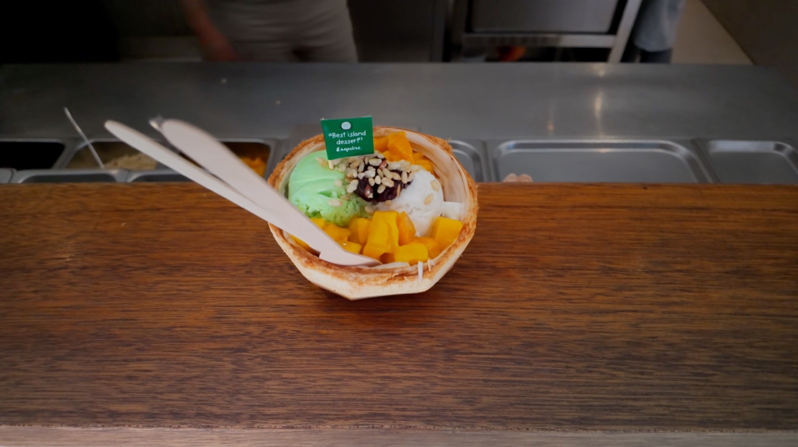 Coco Mama coconut ice cream with mango and pandan