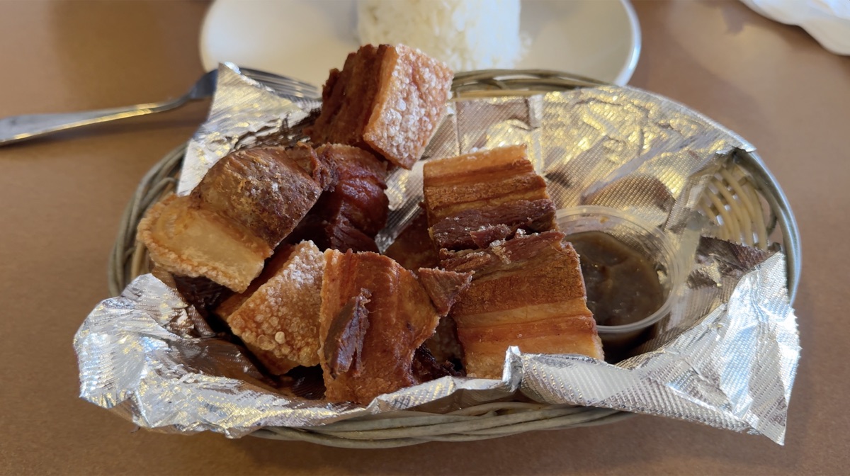 Lechon kawali served at At My Place Cafe