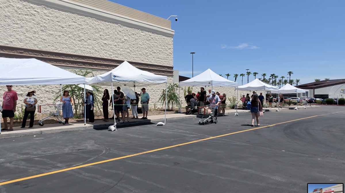 Grand opening line outside Seafood City Chandler