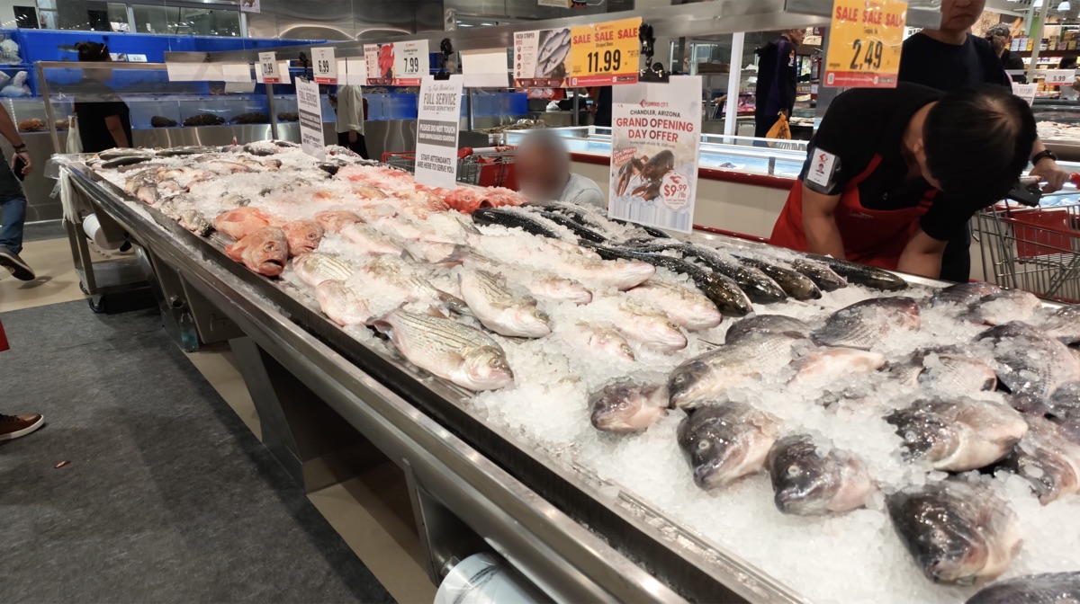Fresh fish on ice at Seafood City Chandler