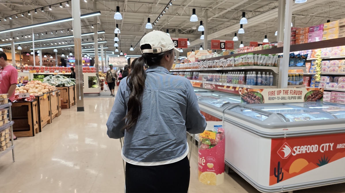 Grocery aisle inside Seafood City Chandler