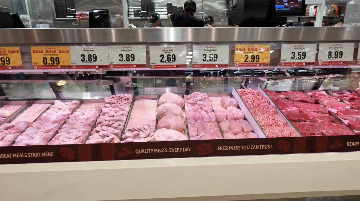 Meat selection at Seafood City Chandler