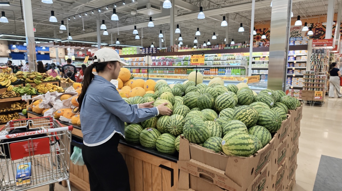 Watermelon on sale at 99 cents per pound at Seafood City Chandler