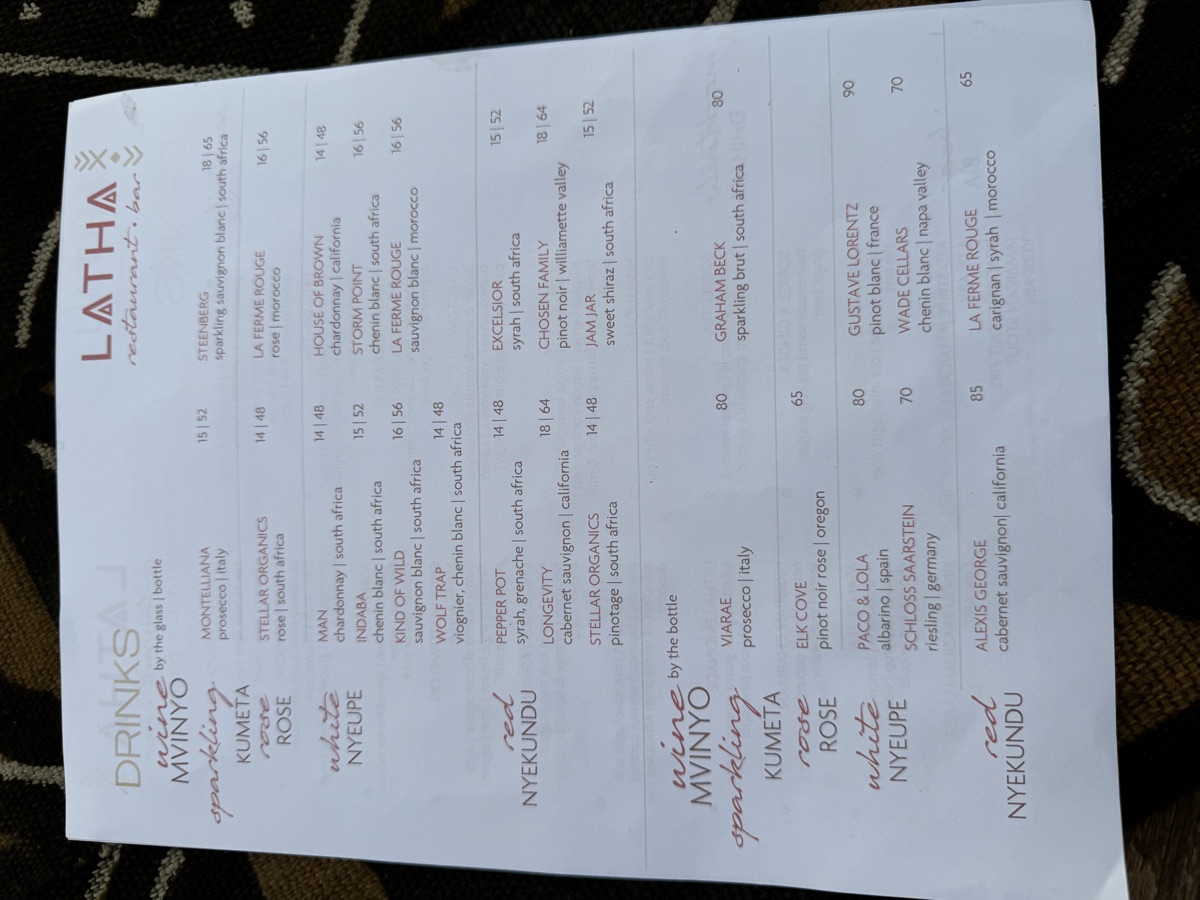 Latha drink menu page 2