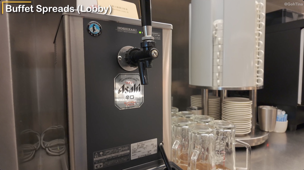 Asahi beer tap at the Starlux Galactic Lounge buffet
