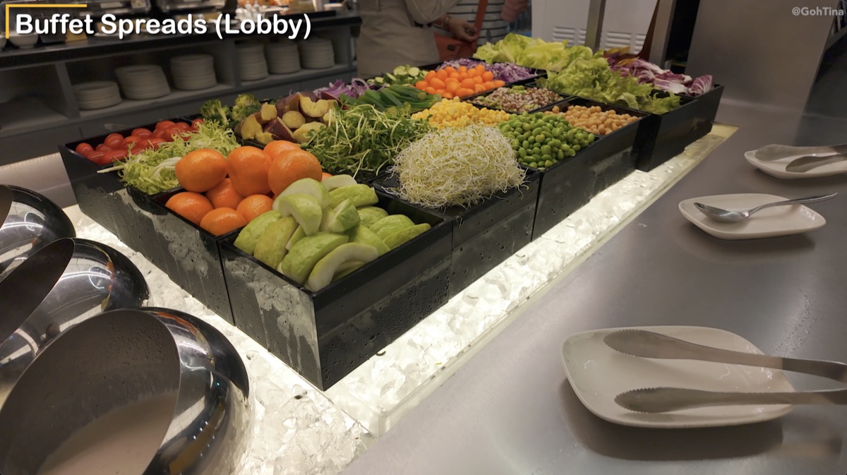 Salad bar at the Starlux Galactic Lounge