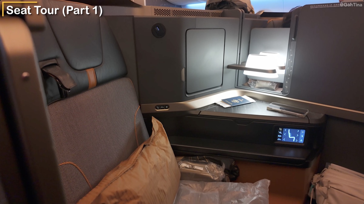 My Starlux business class seat on the flight to Phoenix
