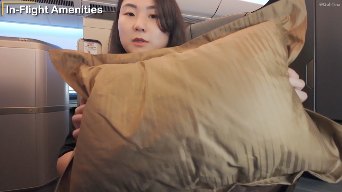 Pillow provided in Starlux business class