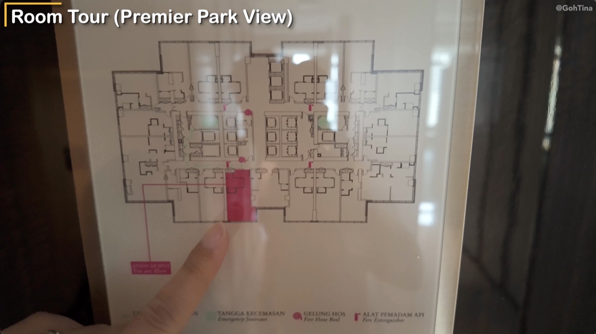 Floor plan showing the location of the Premier Park View room