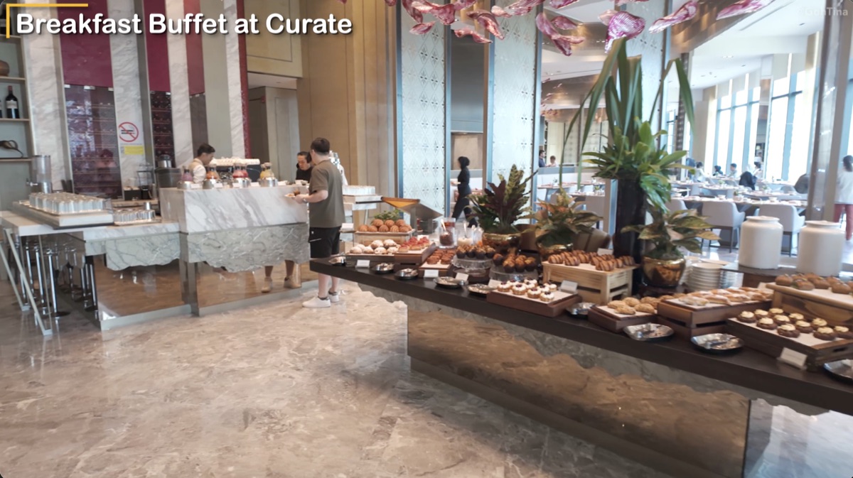 Breakfast buffet spread at Curate