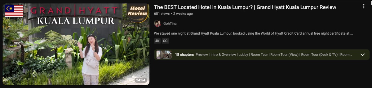 Grand Hyatt Kuala Lumpur hotel review video