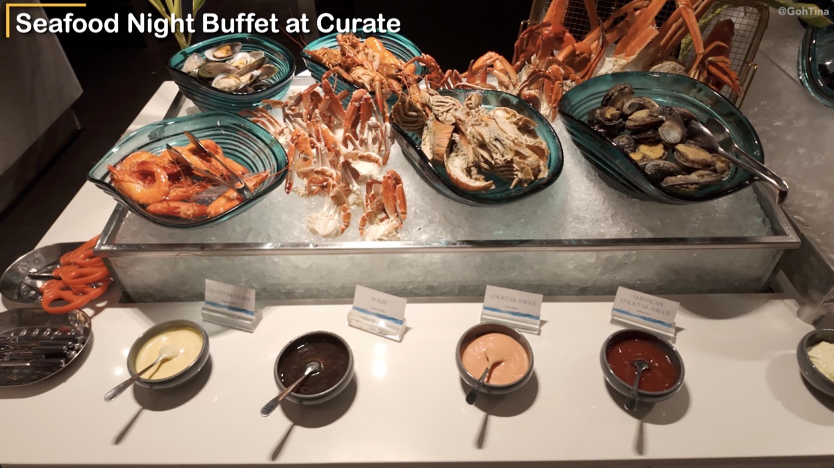 Seafood selection at the buffet