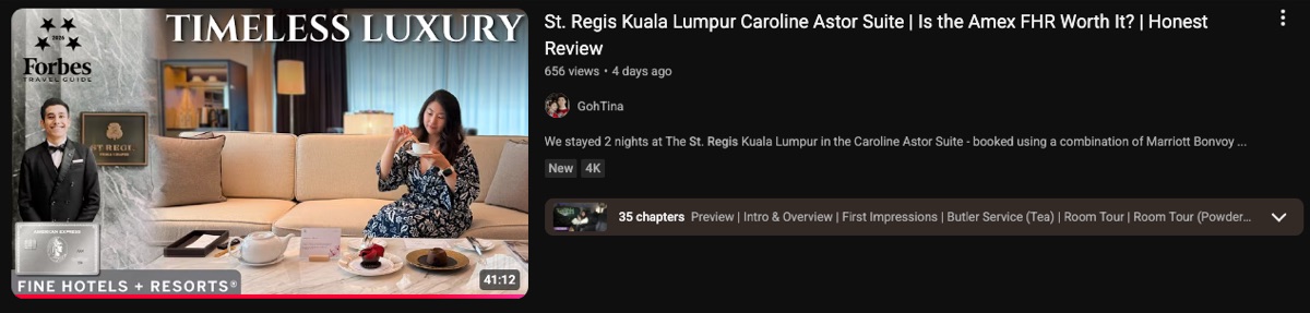 St. Regis Kuala Lumpur hotel review video