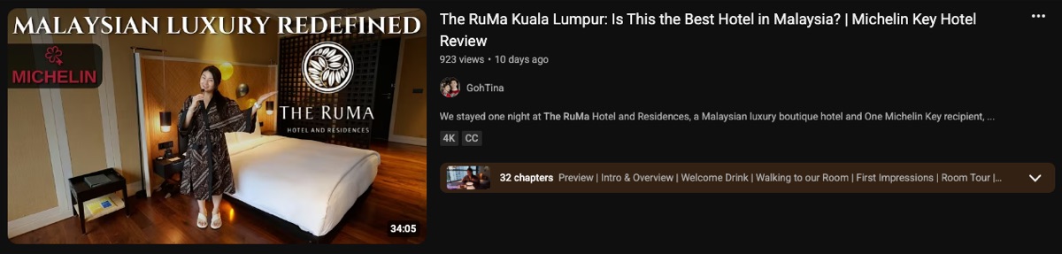 The RuMa Kuala Lumpur hotel review video