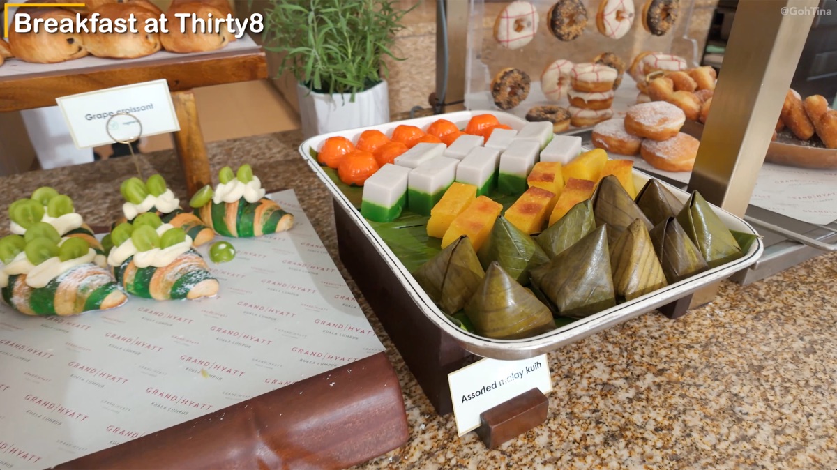 Assorted Malay kuih at the breakfast buffet