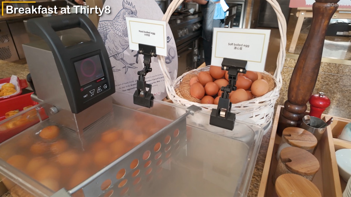 Eggs made to order at the breakfast buffet