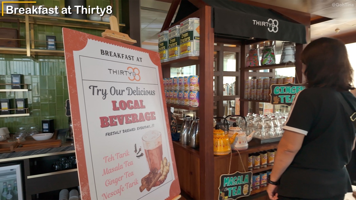 Teh tarik station at the Thirty8 breakfast buffet