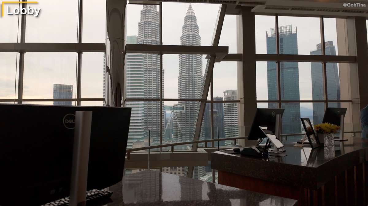 Lobby view of the Twin Towers from Grand Hyatt Kuala Lumpur