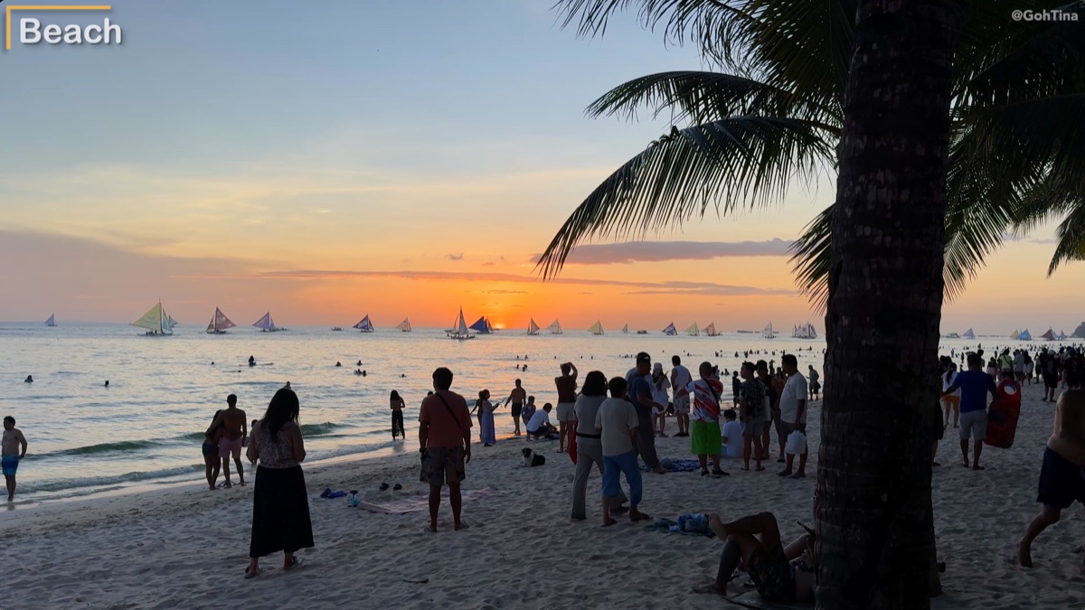 Sunset over the beach at Boracay