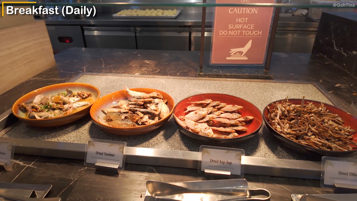 Local Filipino breakfast dishes at the resort
