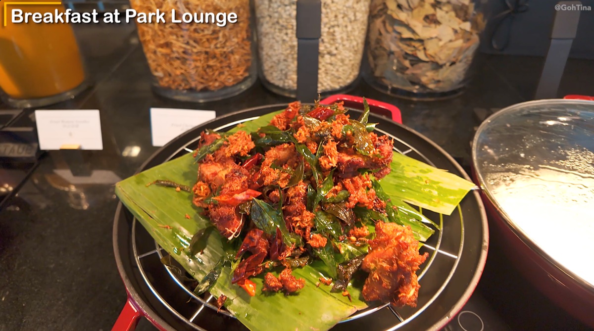 Chicken dish at the breakfast buffet