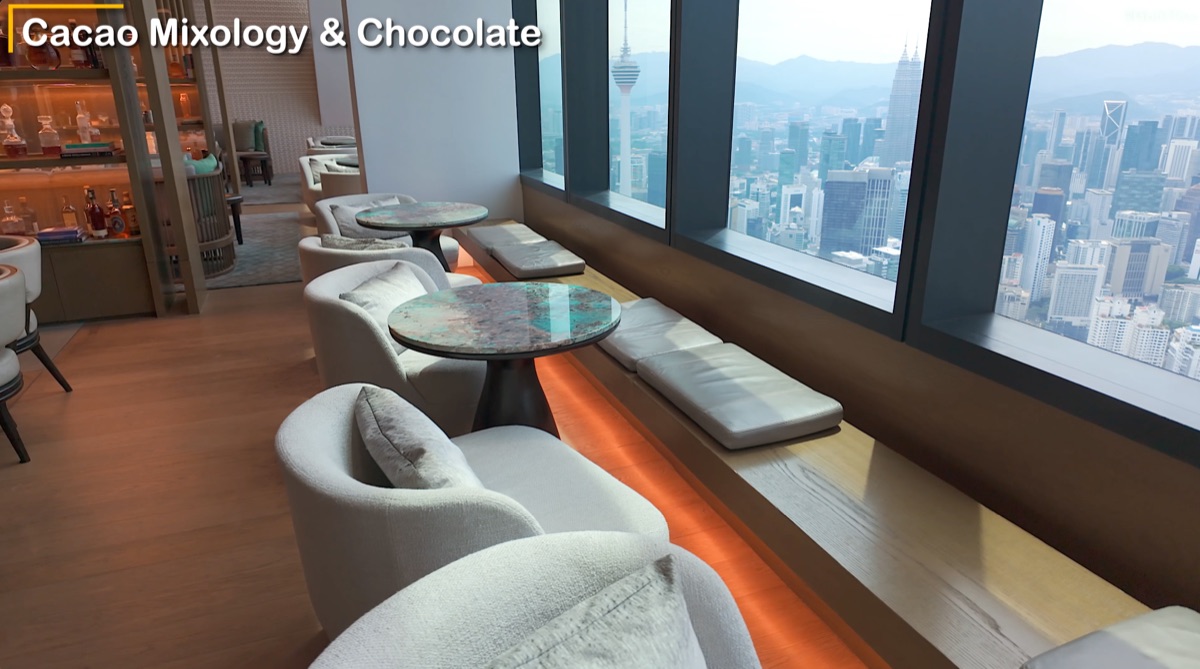 Cacao bar seating at Park Hyatt Kuala Lumpur