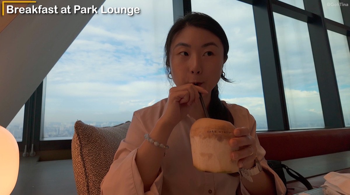 Fresh coconut at Park Lounge breakfast