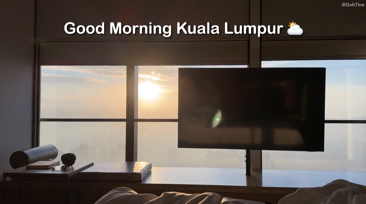 Sunrise view over Kuala Lumpur from the 112th floor the next morning