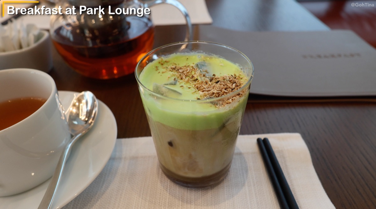 Pandan coconut latte at Park Lounge
