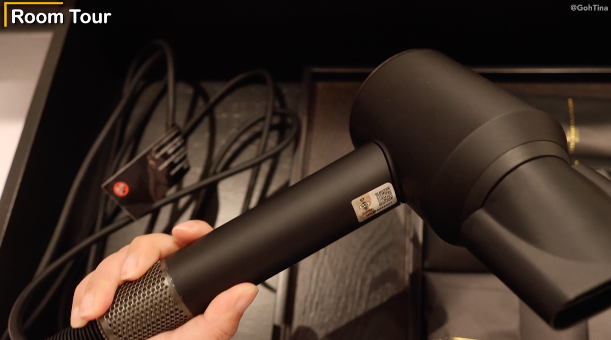 Dyson hair dryer provided in the room