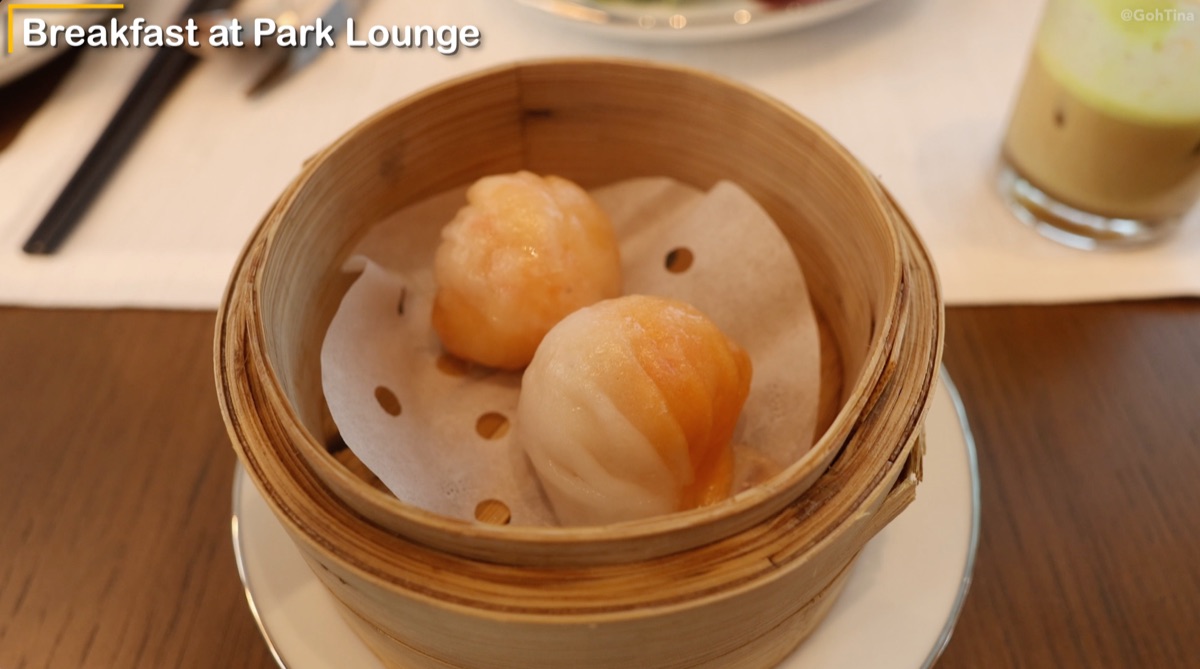 Shrimp dumpling dim sum at breakfast