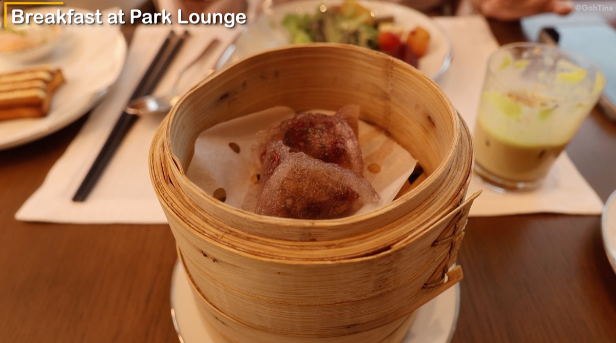 Vegetable dumpling dim sum at breakfast