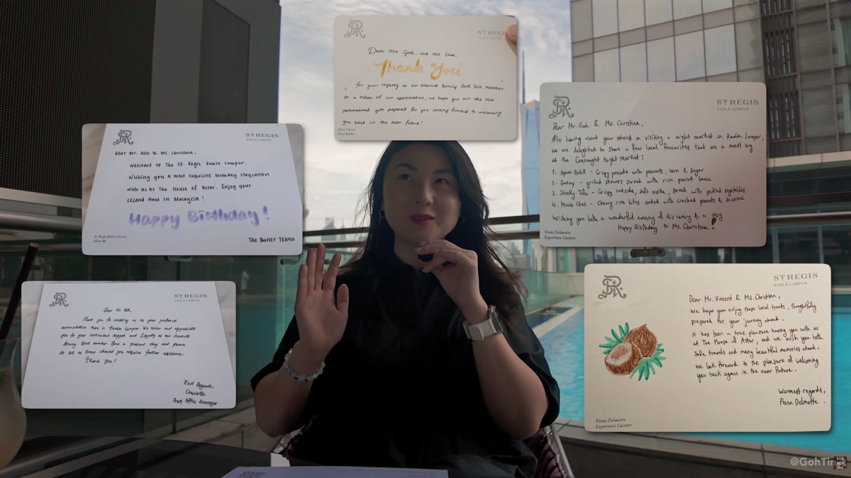 All five handwritten letters received during the stay