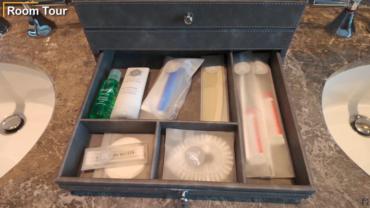 Bathroom amenities in the Caroline Astor Suite