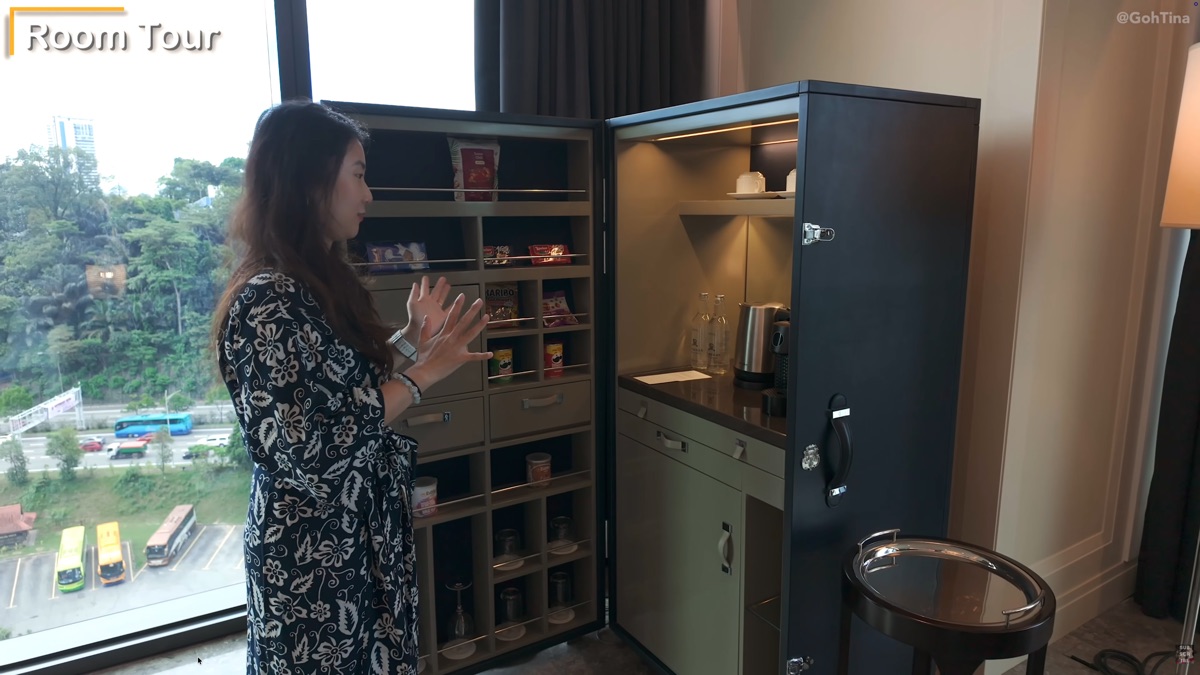Iconic St. Regis trunk minibar in the Caroline Astor Suite