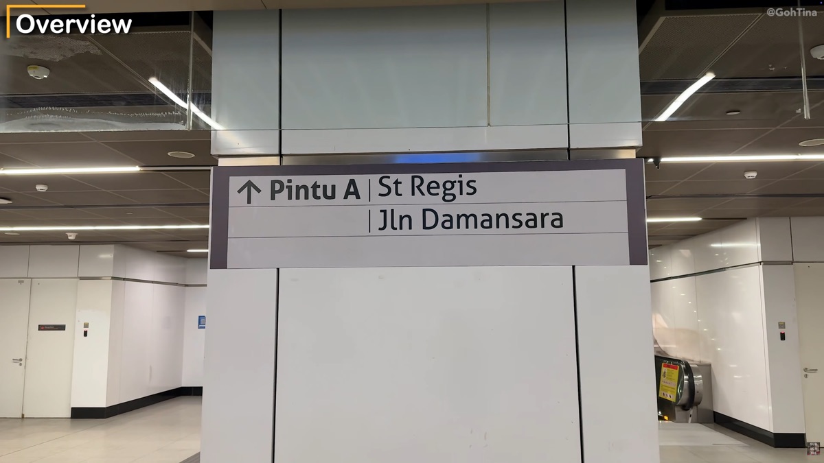 St. Regis signage inside the train station walkway