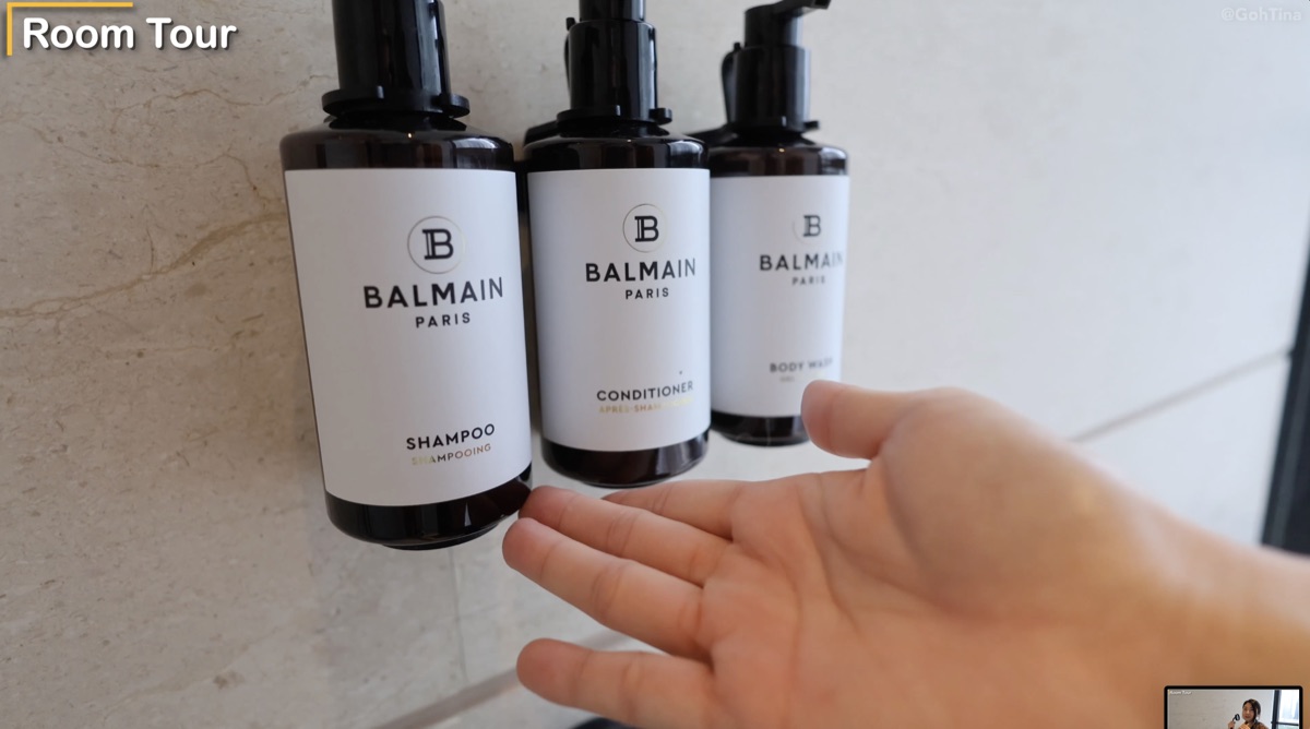 Balmain Paris shampoo, conditioner, and body wash