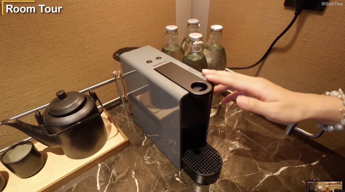 Coffee and tea station in the minibar