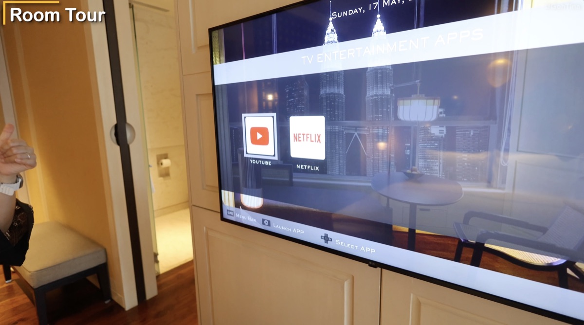Smart TV with YouTube and Netflix in the room