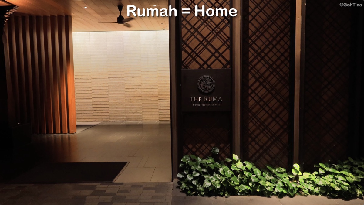 The RuMa entrance signage meaning home in Malay