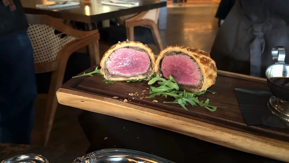 Wren and Wolf beef wellington cross section